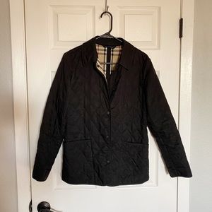 Black Burberry quilted jacket